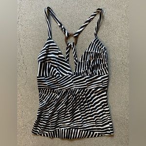 TRINA TURK pattern stripe/animal print tank XS/S